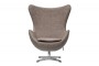 Дизайнерское кресло EGG CHAIR бледно-коричневый матовый с эффектом состаренная кожа - 1
