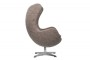 Дизайнерское кресло EGG CHAIR бледно-коричневый матовый с эффектом состаренная кожа - 2
