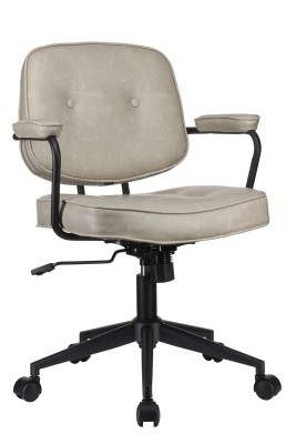 Кресло для персонала Riva Design Chair CHESTER W-221 светло-серая экокожа